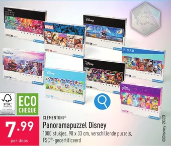 ALDI CLEMENTONI Panoramapuzzel Disney aanbieding