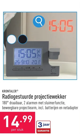 KRONTALER Radiogestuurde projectiewekker