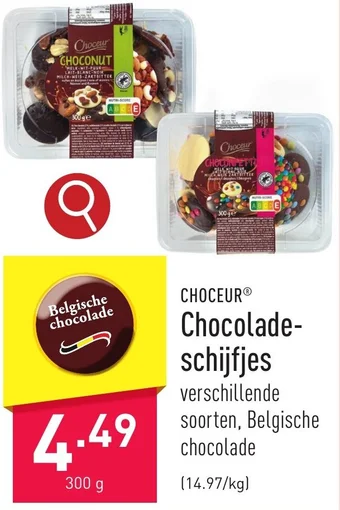 ALDI CHOCEUR Chocolade- schijfjes 300 g aanbieding