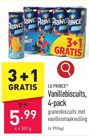 ALDI LU PRINCE Vanillebiscuits 4 x 300 g aanbieding