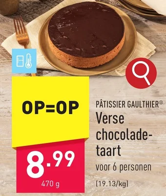 ALDI PÂTISSIER GAULTHIER Verse chocolade-taart 470 g aanbieding
