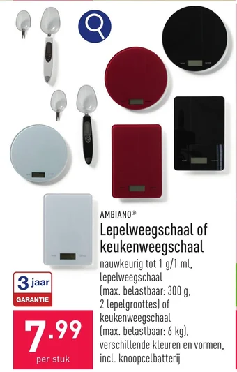 ALDI AMBIANO Lepelweegschaal of keukenweegschaal aanbieding