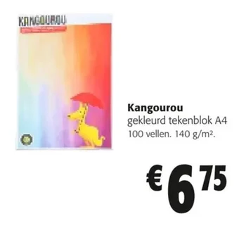 Colruyt Kangourou gekleurd tekenblok A4 aanbieding