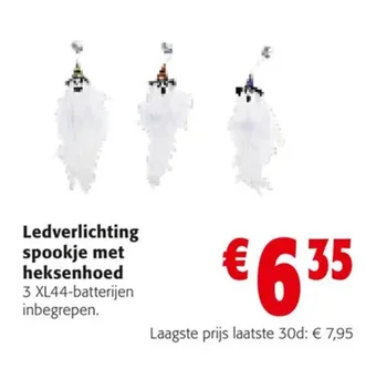 Ledverlichting spookje met heksenhoed