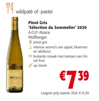 Colruyt Pinot Gris 'Sélection du Sommelier' 2020 aanbieding