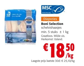 Colruyt Boni Selection schelvishaasjes aanbieding