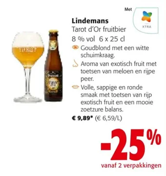 Colruyt Lindemans Tarot d'Or fruitbier 8 % vol 6 x 25 cl aanbieding