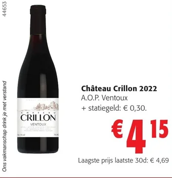 Colruyt Château Crillon 2022 aanbieding