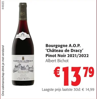 Colruyt Bourgogne A.O.P. 'Château de Dracy' Pinot Noir 2021/2022 aanbieding