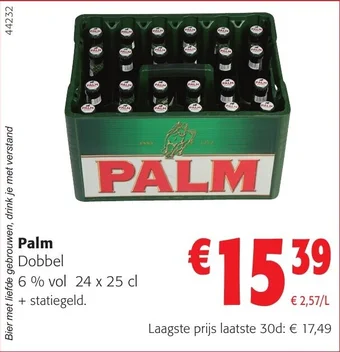 Colruyt Palm Dobbel 6% vol 24 x 25 cl aanbieding