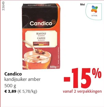 Colruyt Candico kandijsuiker amber 500 g aanbieding