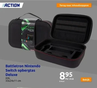 Action Battletron nintendo switch opbergtas deluxe aanbieding