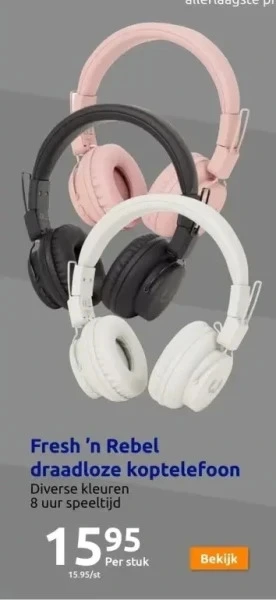 Action Fresh ’n rebel draadloze koptelefoon aanbieding