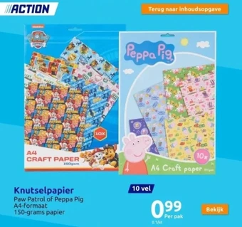 Action Knutselpapier a4 aanbieding