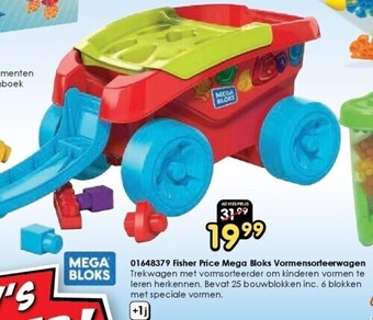 ToyChamp 01648379 fisher price mega bloks vormensorteerwagen aanbieding