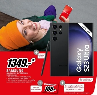 MediaMarkt Samsung smartphone galaxy s23 ultra 256 gb 5g black (sm-s918bzkdeub) aanbieding