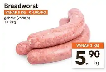 Bon Ap Braadworst 1kg aanbieding