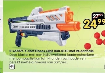 ToyChamp 01657876 x-shot chaos orbit rxb-0140 met 24 dartballs aanbieding