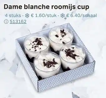 Dame blanche roomijs cup