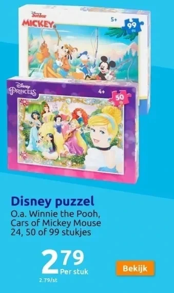 Action Disney puzzel aanbieding