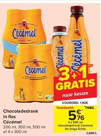 Carrefour Chocoladedrank in fl es cécémel aanbieding
