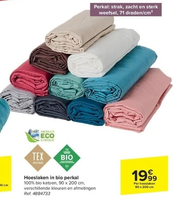 Carrefour Hoeslaken in bio perkal aanbieding