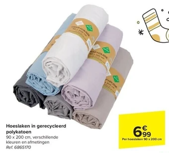 Carrefour Hoeslaken in gerecycleerd polykatoen aanbieding