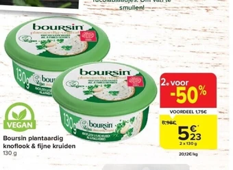 Carrefour Boursin plantaardig knofl ook & fi jne kruiden aanbieding
