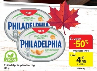 Carrefour Philadelphia plantaardig aanbieding