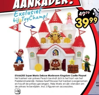 ToyChamp 01666205 super mario deluxe mushroom kingdom castle playset aanbieding