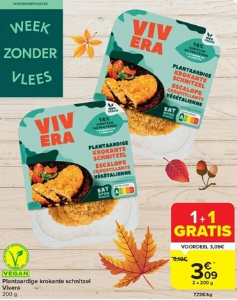 Carrefour Plantaardige krokante schnitzel vivera aanbieding