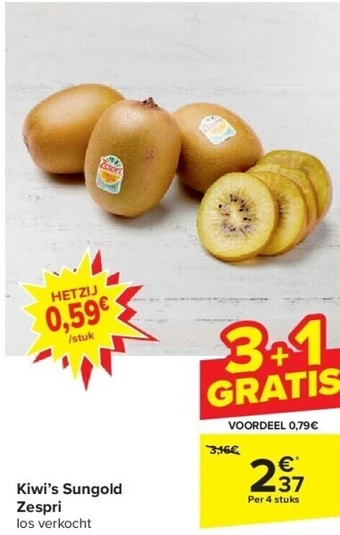 Carrefour Kiwi’s sungold zespri aanbieding