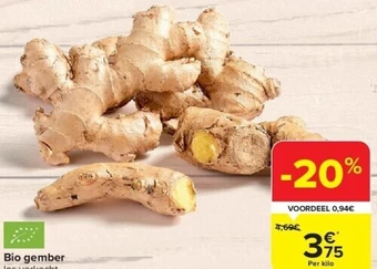 Carrefour Bio gember aanbieding