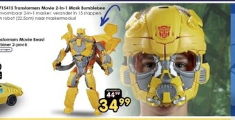 ToyChamp 01715415 transformers movie 2-in-1 mask bumblebee aanbieding