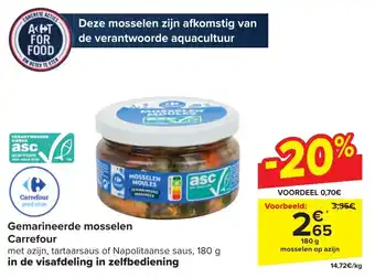 Carrefour Gemarineerde mosselen aanbieding