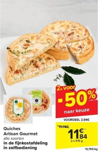 Carrefour Quiches artisan gourmet aanbieding