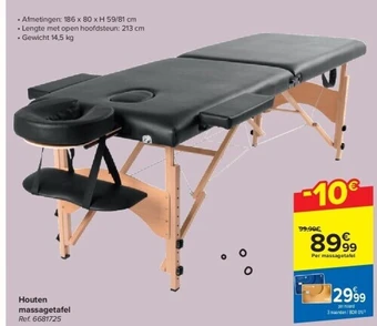 Houten massagetafel