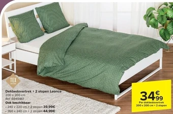 Carrefour Dekbedovertrek + 2 slopen leonce aanbieding