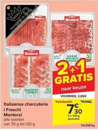 Carrefour Italiaanse charcuterie i freschi montorsi aanbieding