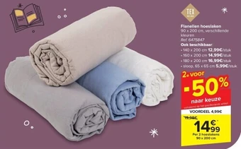 Carrefour Flanellen hoeslaken aanbieding