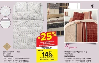 Carrefour Dekbedovertrek + 1 sloop aanbieding