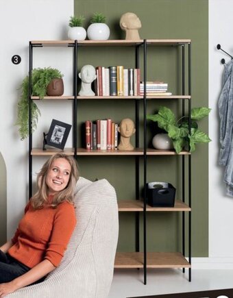 BE-Okay Bibliotheek in mountain ash 120 x 180 x 40 cm aanbieding