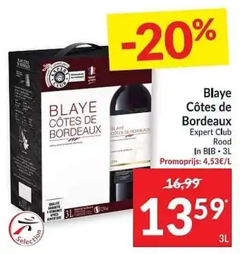 Intermarché Blaye côtes de bordeaux expert club rood aanbieding