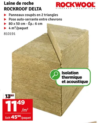Laine de roche ROCKROOF DELTA