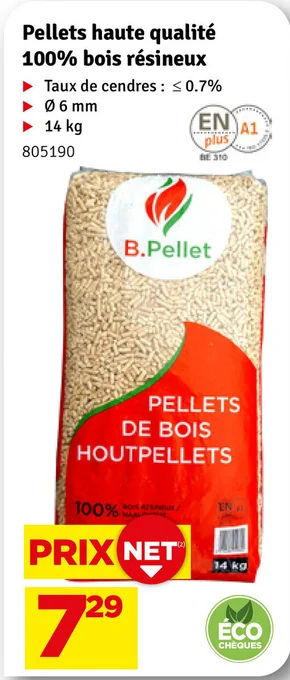 Mr Bricolage Pellets haute qualité 100% bois résineux aanbieding