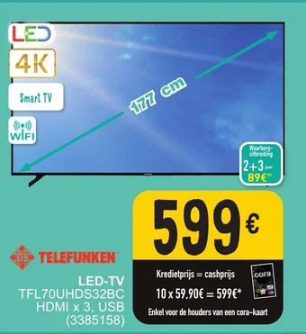 Cora TELEFUNKEN LED-TV aanbieding