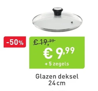 Cora Glazen deksel 24 cm aanbieding