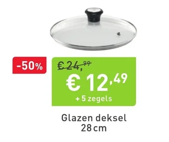 Cora Glazen deksel 28 cm aanbieding