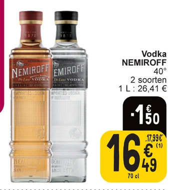 Cora Vodka NEMIROFF aanbieding