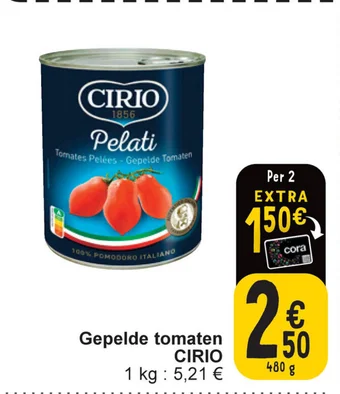 Cora Gepelde tomaten CIRIO aanbieding